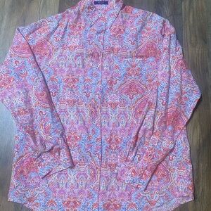 Alan Flusser Red and Pink Paisley Shirt